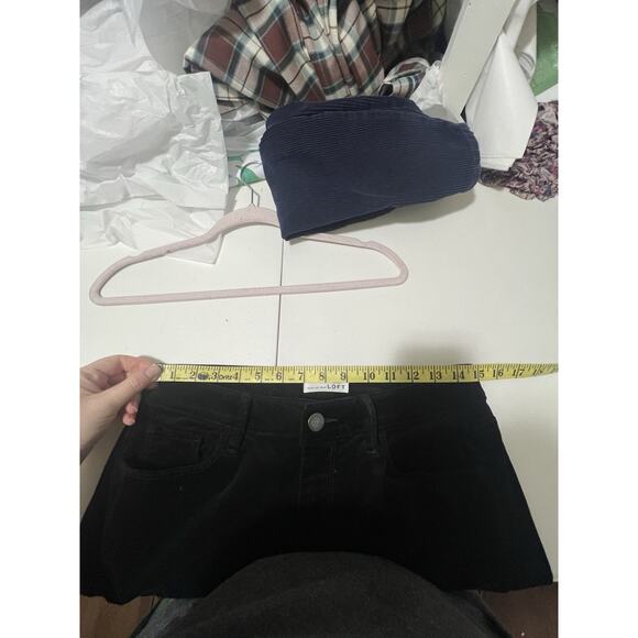 LOFT Women's Curvy Skinny Black Soft Corduroy Stretch Fabric Pants Size 28/6 - Picture 7 of 11
